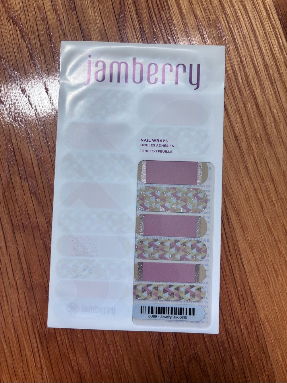 Jamberry Pink and Gold Geometric Nail Wraps